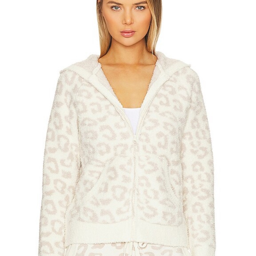 CozyChic In The Wild Zip Hoodie in Cream & Stone